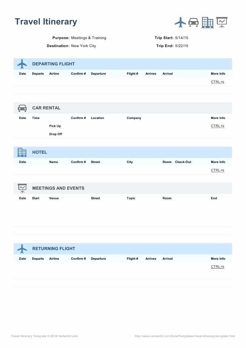 50 Executive Assistant Travel Itinerary Template