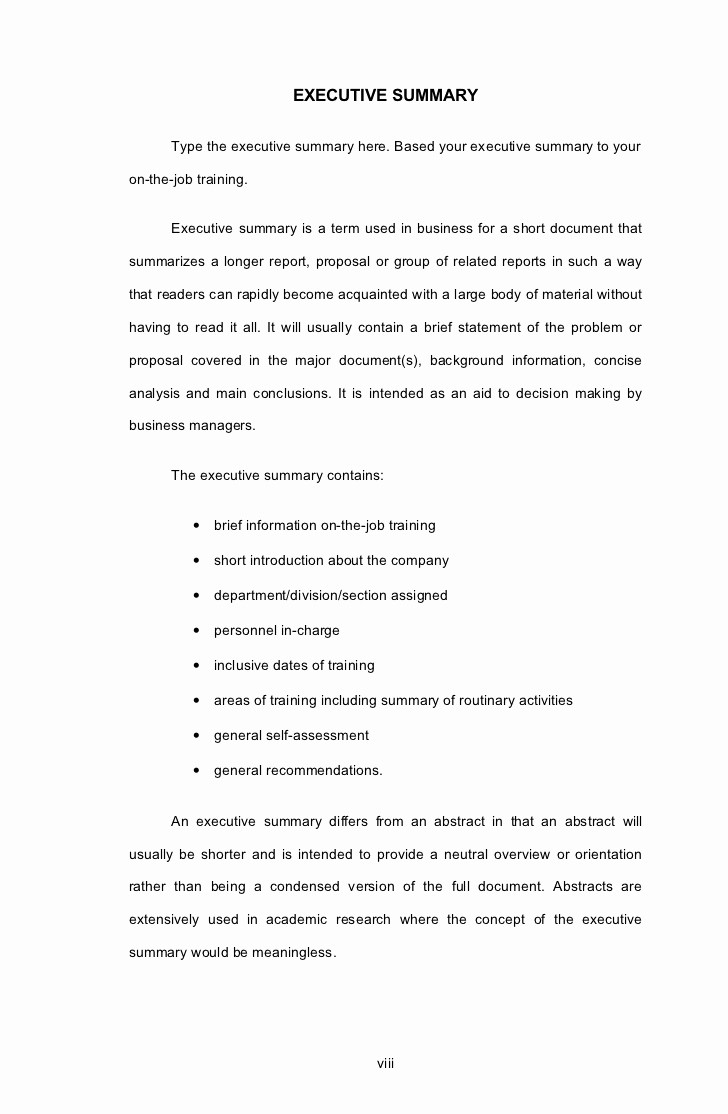 Executive Summary Of A Report Best Of Bsit Narrative Report format 1
