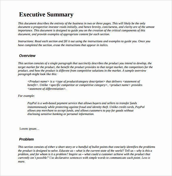 Executive Summary Report Example Template Fresh 31 Executive Summary Templates Free Sample Example