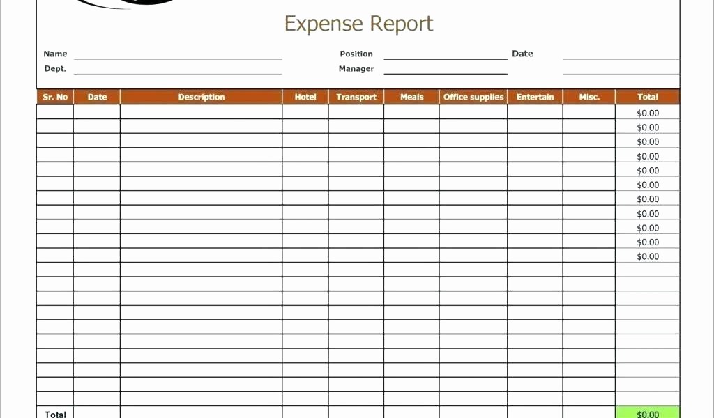 Expense Report Template Excel 2010 Inspirational Template Travel Expense Reimbursement form Excel Template