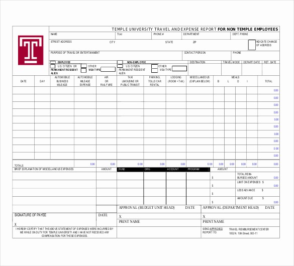 Expense Report Template Excel Free Lovely Sample Expense Report