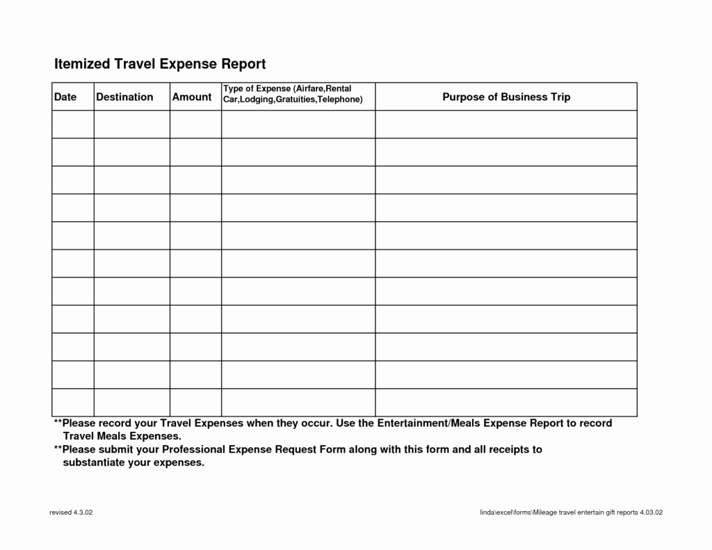 Expense Report Template Excel Free Luxury Generic Expense Report Spreadsheet Templates for Business