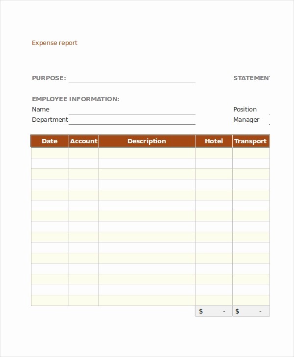 Expense Report Template for Numbers Awesome Expense Report 11 Free Word Excel Pdf Documents
