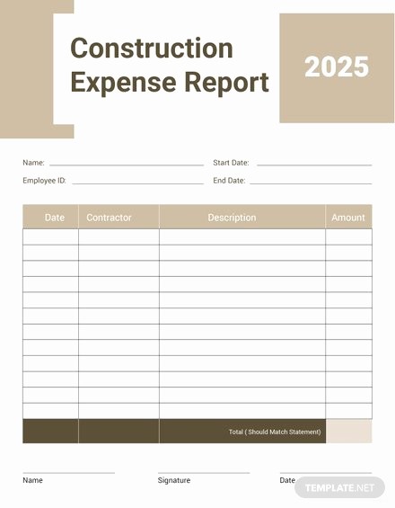 contractor expense report