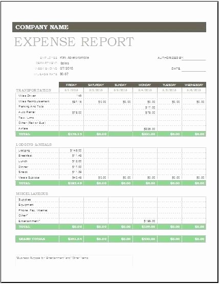 Expense Report Template for Numbers New Weekly Expense Report Template Download form Pdf Sample