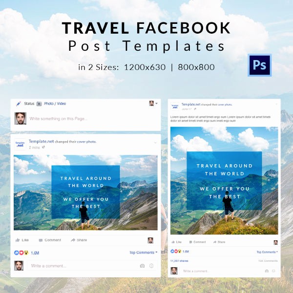 Facebook Post Template for Word Fresh 10 Free Post Templates Business Travel