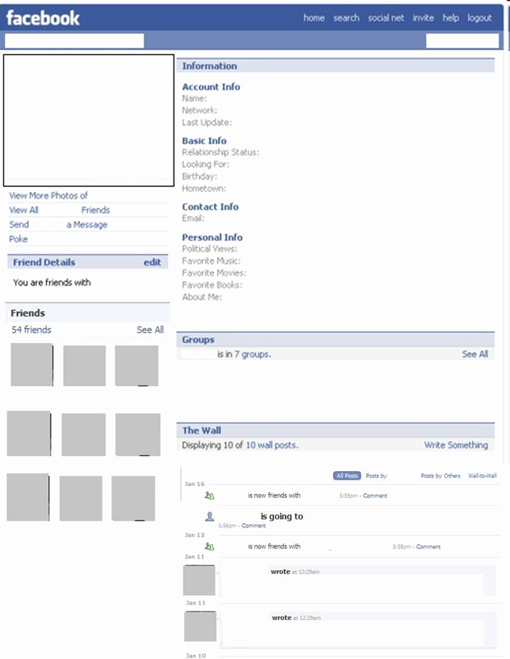 Facebook Post Template for Word Fresh February 2010
