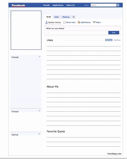 Facebook Post Template for Word New Blank Template