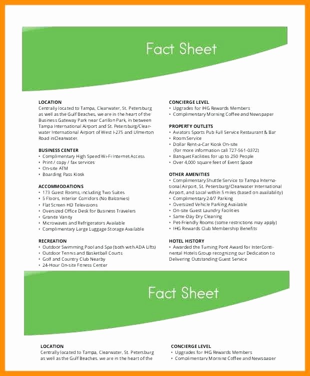 Fact Sheet Template Word