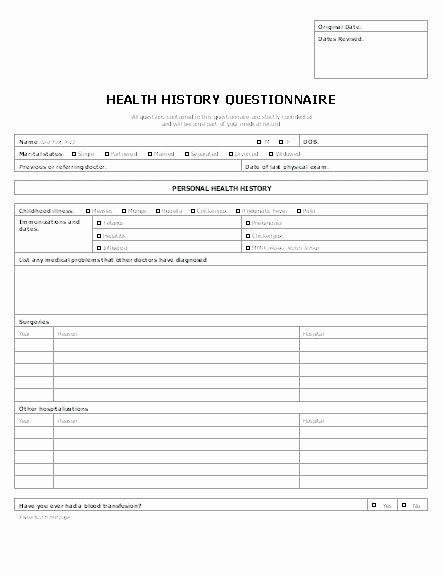 Family Health History form Template Inspirational Template for Medical History form Template Family Medical