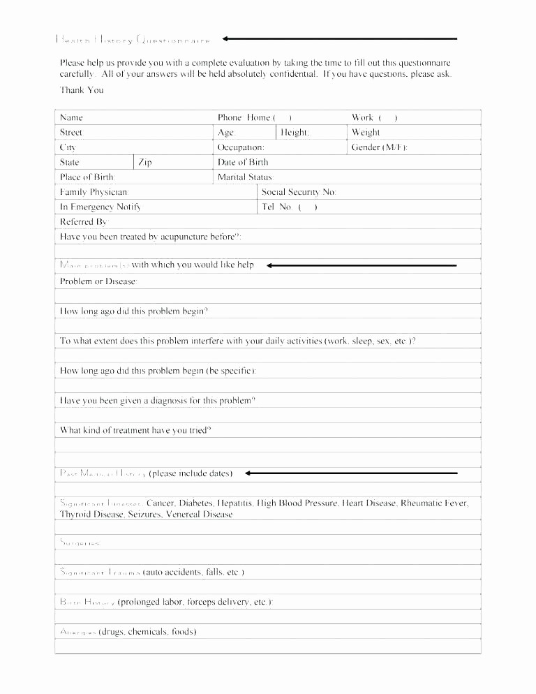 Family Health History form Template Lovely Family Medical History Template Excel form Free Printable