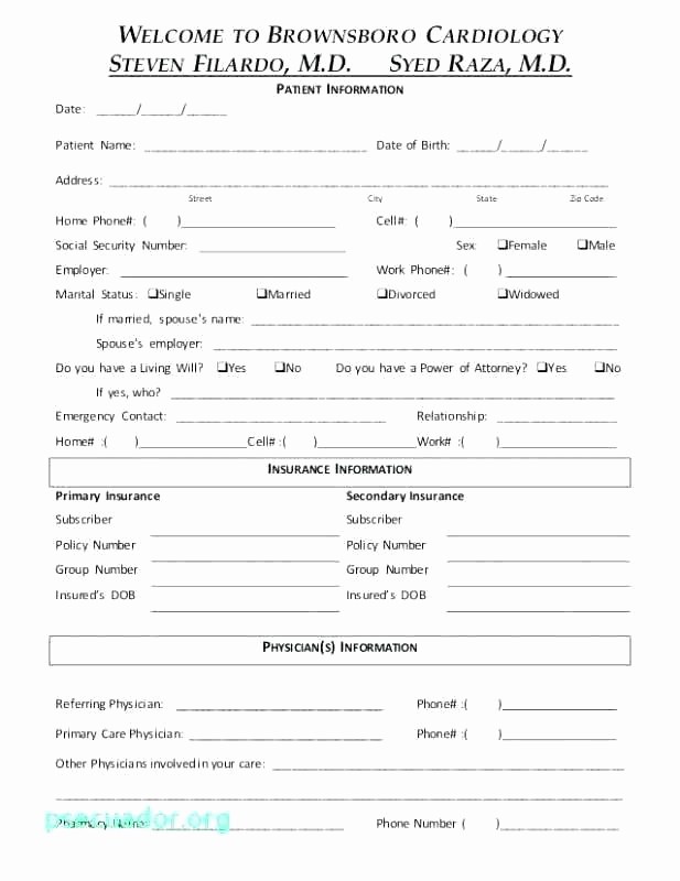 Family Health History form Template Lovely Personal Medical History Template Patient Medical History