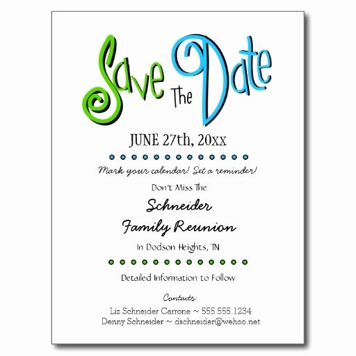 Family Reunion Flyer Templates Free Luxury Fun Family Reunion or Party Save the Date Postcard