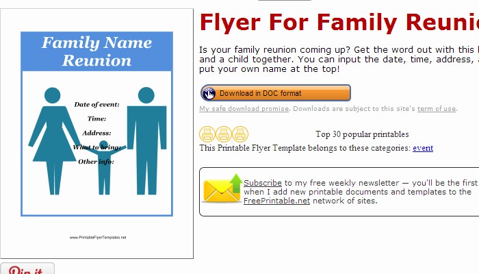 Family Reunion Newsletter Templates Free Beautiful Flyers Af Templates