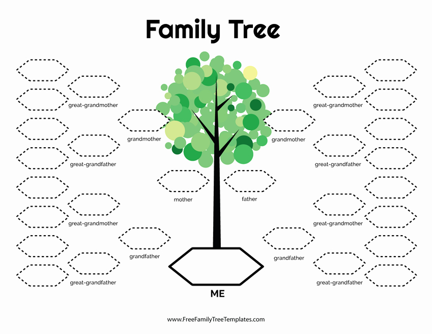 Family Tree Template 5 Generations Lovely 5 Generation Family Tree Template – Free Family Tree Templates