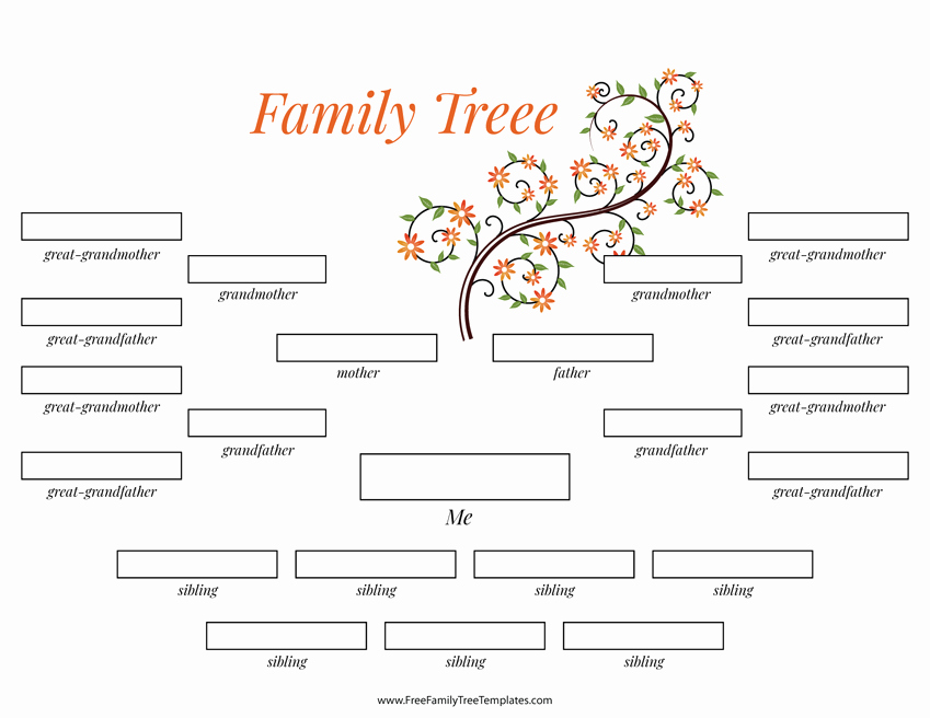 Family Tree Template 5 Generations New 4 Generation Family Tree Many Siblings Template – Free