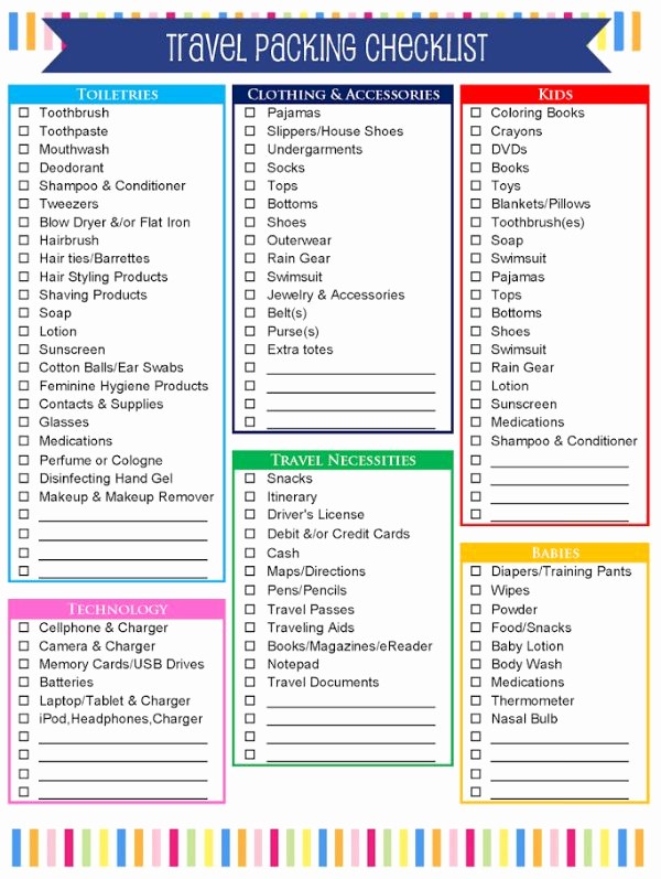 Family Vacation Packing List Template Awesome 7 Tips for organized Travel