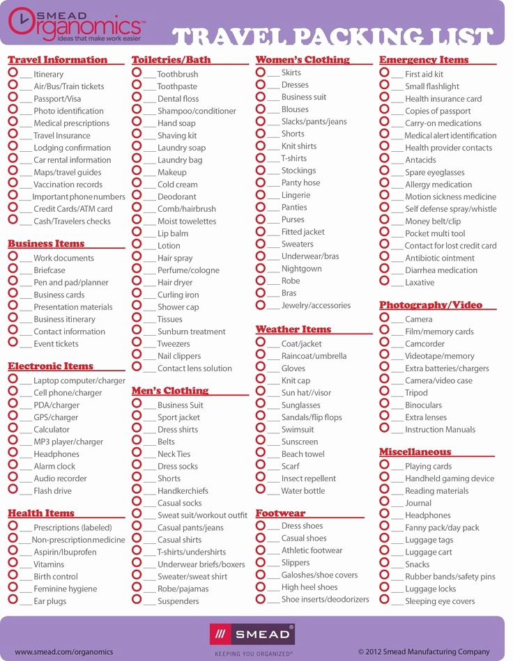 Family Vacation Packing List Template Inspirational Helpful Travel Tips for organized Packing Plus A