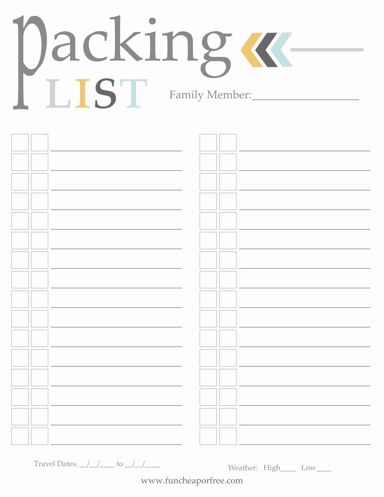 Family Vacation Packing List Template Lovely Holiday Travel Prep Made Easy Free Packing Printables