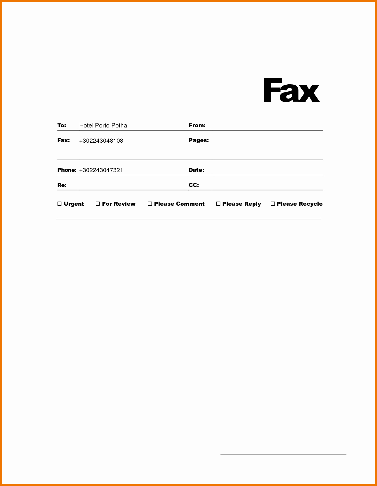Fax Cover Sheet for Word Awesome Ms Word Fax Template Portablegasgrillweber