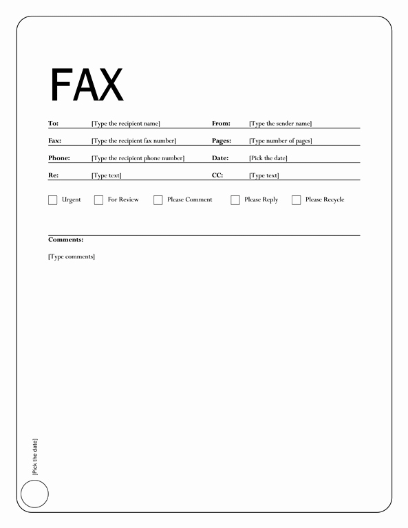 Fax Cover Sheet for Word Beautiful Fax Cover Letter Template In Word 2007