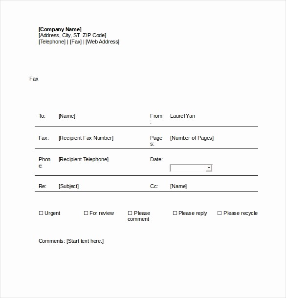 Fax Cover Sheet for Word Elegant 11 Free Download Cover Sheet Templates In Microsoft Word