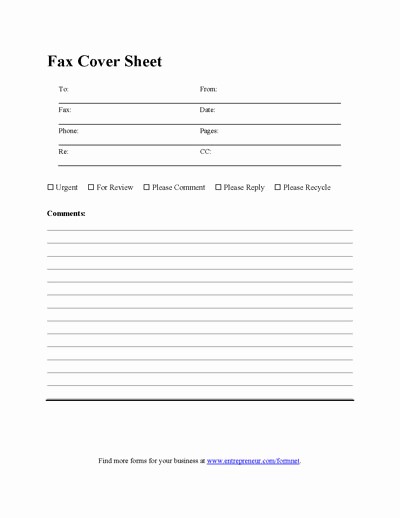 Fax Cover Sheet for Word Lovely Blank Fax Cover Sheet Printable Pdf