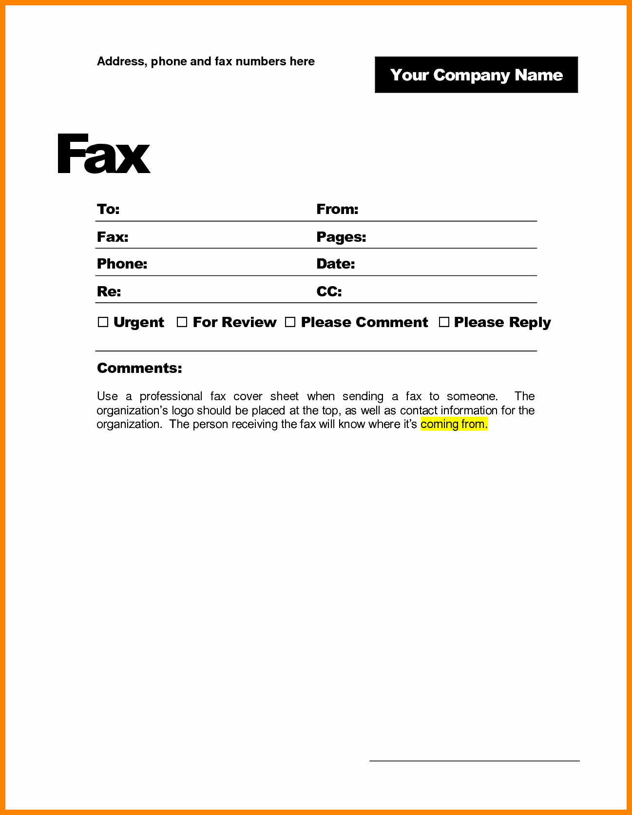 Fax Cover Sheet Microsoft Office Elegant 6 Free Fax Cover Sheet Template for Word