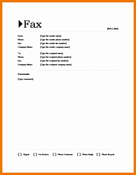 Fax Cover Sheet Microsoft Office Inspirational Fax Cover Sheet Word Template Image Collections Template