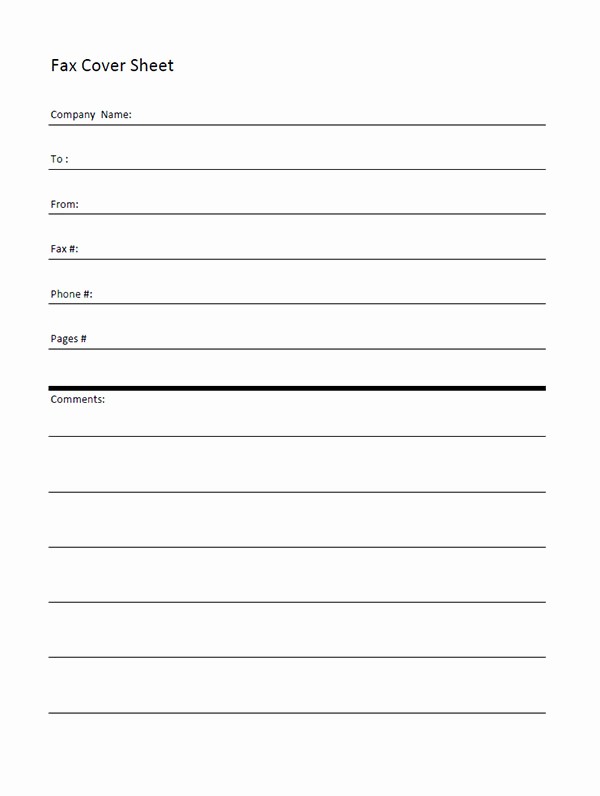 Fax Cover Sheet Printable Free Unique Blank Fax Cover Sheet Printable Pdf