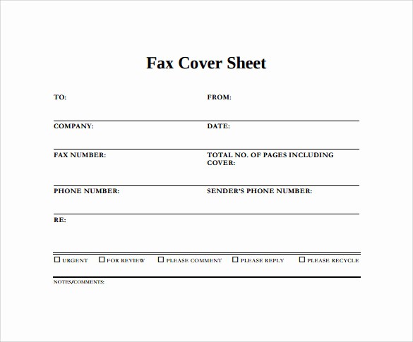 Fax Cover Sheet Sample Template Beautiful 15 Sample Blank Fax Cover Sheets