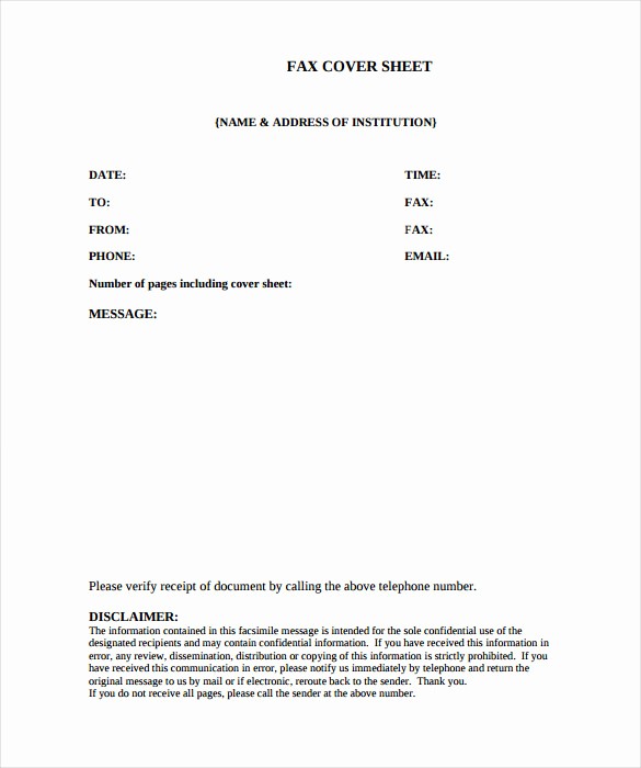 Fax Cover Sheet Sample Template Fresh Medical Fax Cover Sheet 9 Free Word Pdf Documents