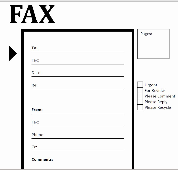 Fax Cover Sheet Sample Template Inspirational Basic Fax Cover Sheet Template