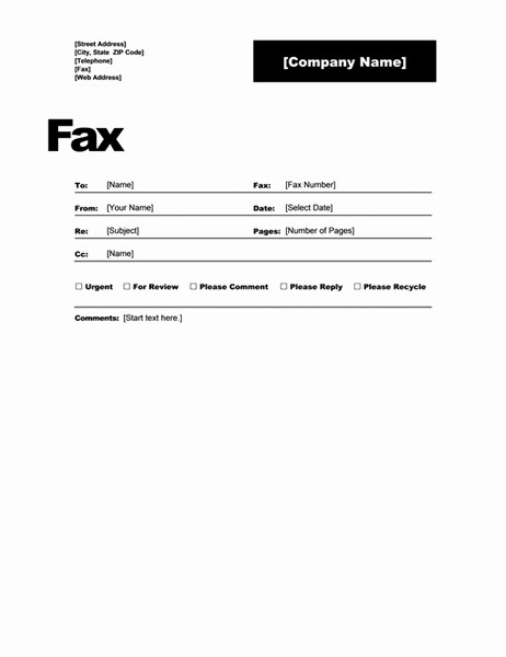 Fax Cover Sheet Template Microsoft Elegant Fax Cover Sheet Template Word 2010