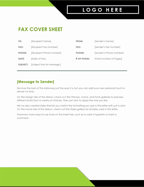 Fax Cover Sheet with Logo Unique Fax Cover Sheet