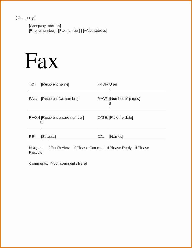 Fax Cover Sheet Word Template Best Of 4 Fax Cover Sheet In Word