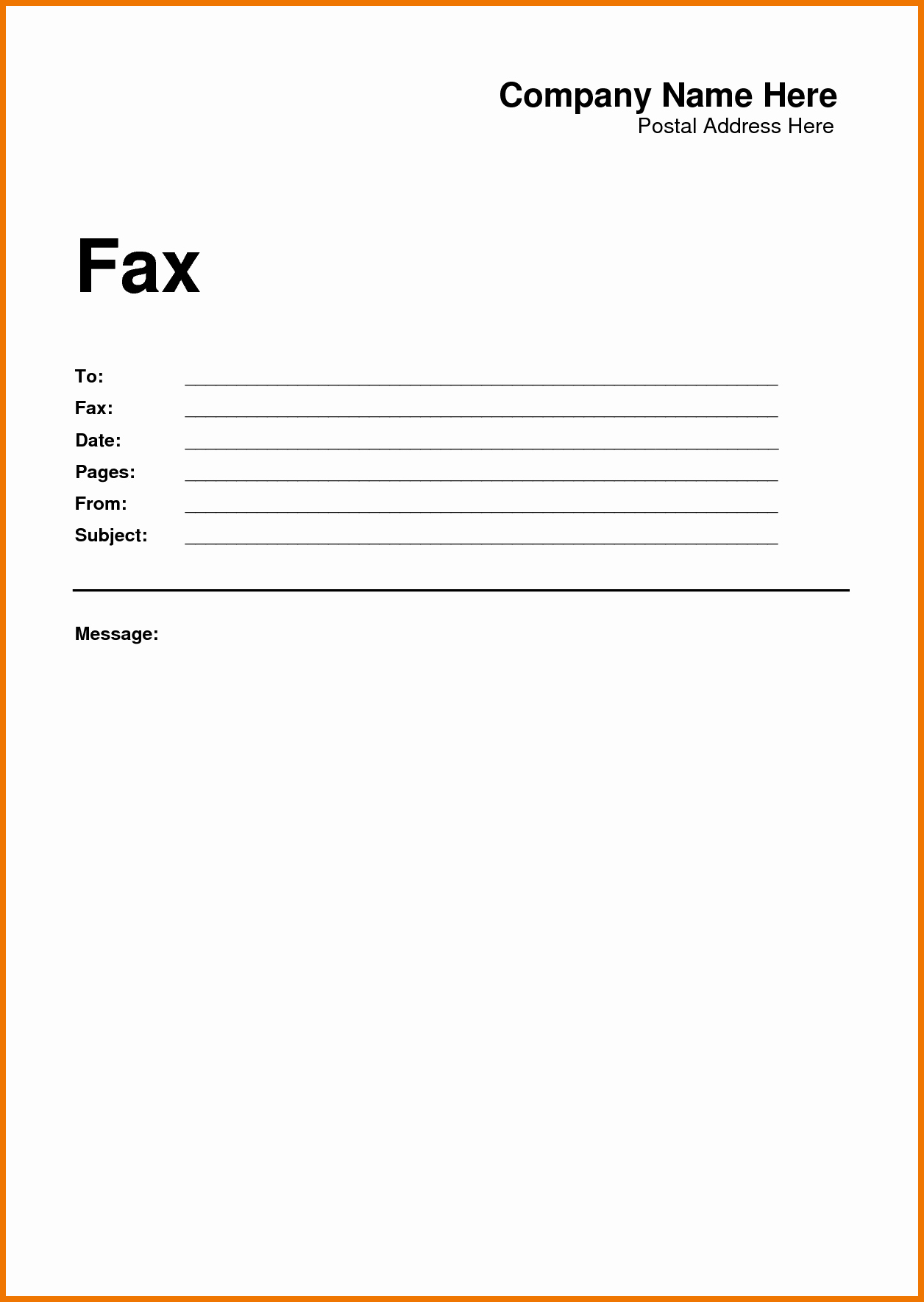 Fax Cover Sheet Word Template Fresh Microsoft Fice Fax Template Portablegasgrillweber