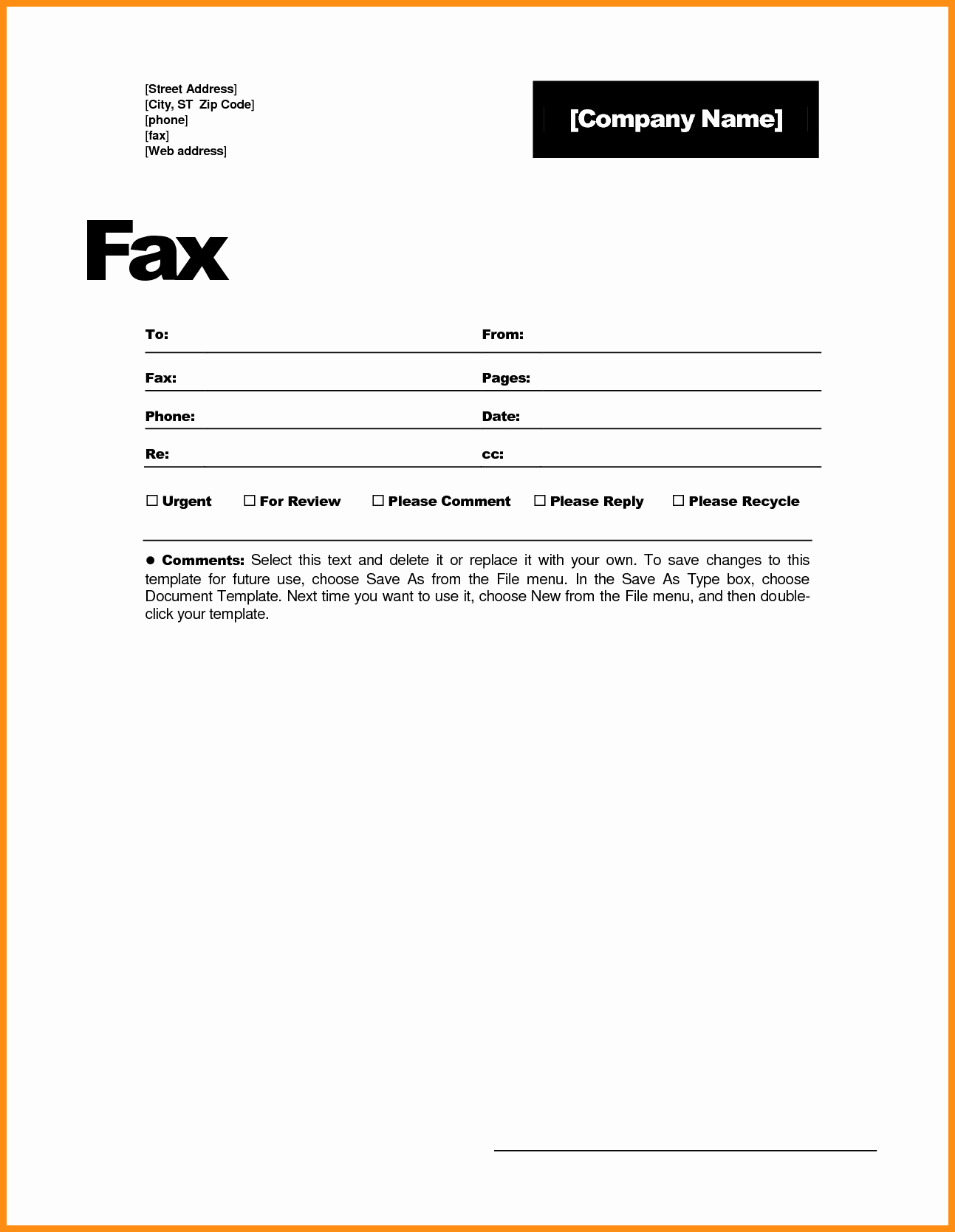 Fax Cover Sheet Word Template Lovely 6 Free Fax Cover Sheet Template Word