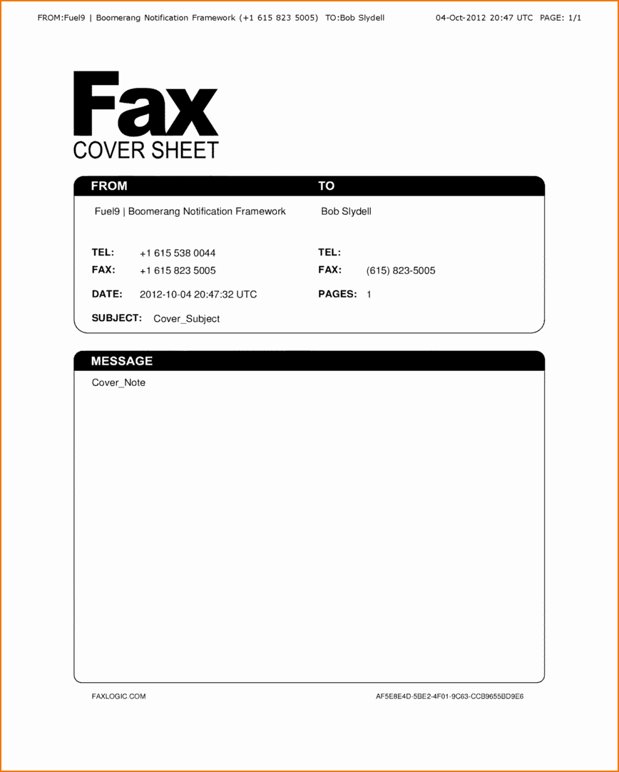 Fax Front Cover Sheet Template Inspirational 5 Fax Cover Sample