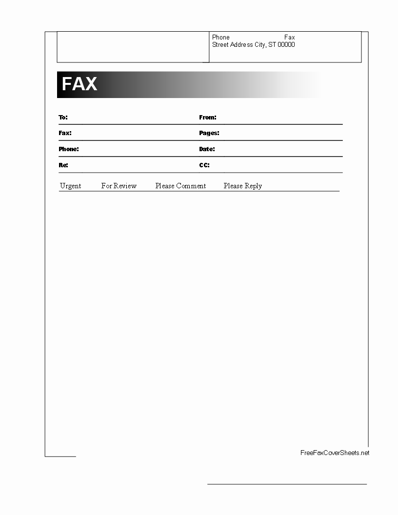 Fax Front Cover Sheet Template Lovely Free Fax Front Page Sheet Example