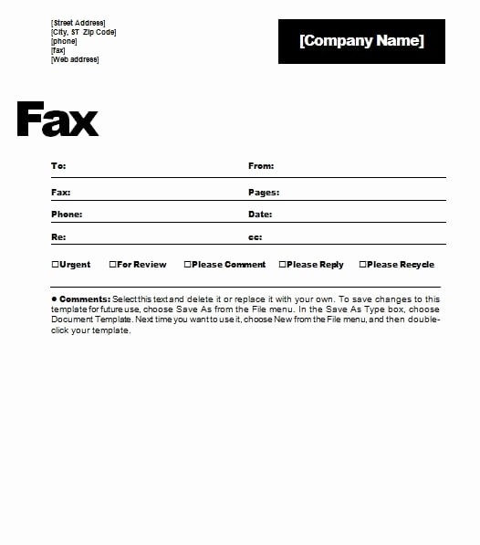 Fax Front Cover Sheet Template Lovely to 5 Free Fax Cover Sheet Templates Word Templates