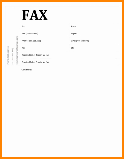 Fax Front Cover Sheet Template Unique 5 Fax Front Sheet Template