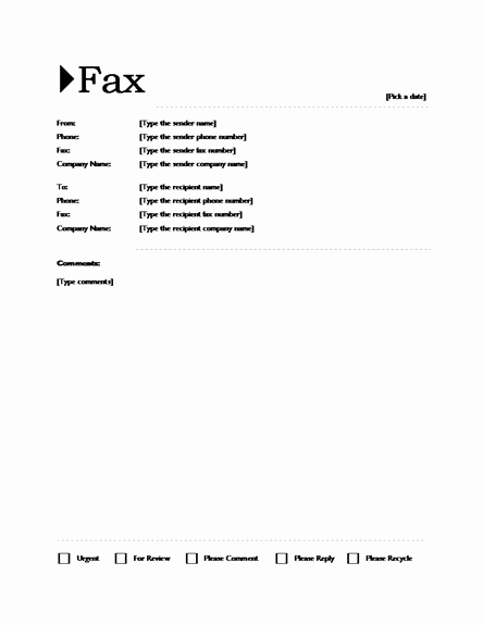 Fax Template In Word 2010 Lovely Fax Templates