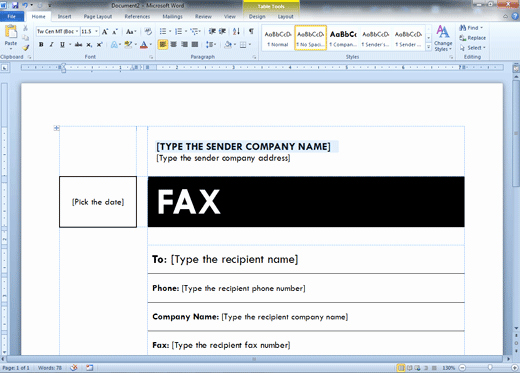 Fax Template In Word 2010 Lovely Ma Training Page 46