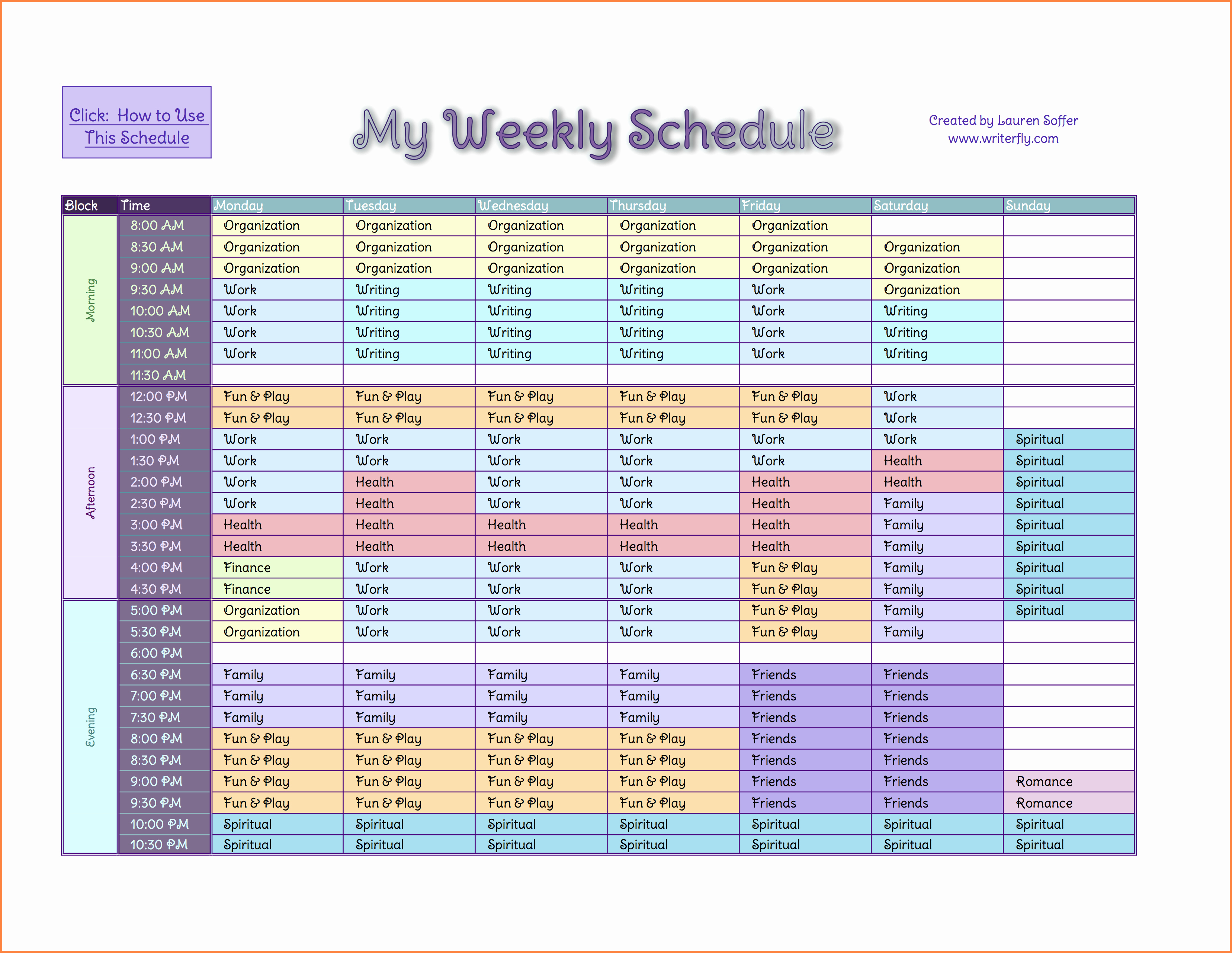 Fee Schedule Template Microsoft Office New Weekly Schedule Template Excel