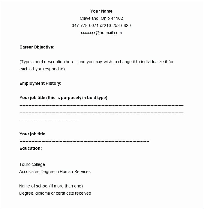 Fill In Resume Template Free Fresh Template to Create A Printable Resume Templates Good