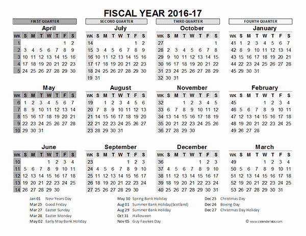 Fiscal Year Calendar 2016 Template Lovely 2016 Fiscal Year Calendar Uk 02 Free Printable Templates