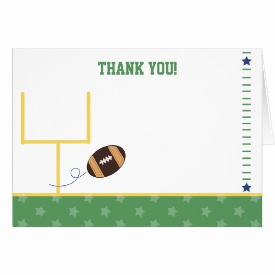 Folded Thank You Card Template Best Of Football Sports Folded Thank You Note Card