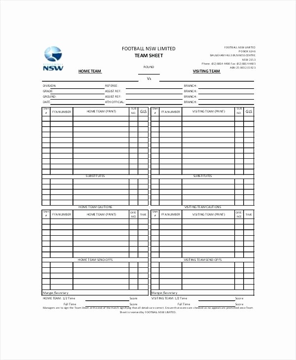 Football Team Sheet Template Download Best Of Ideas for Football Blank Team Roster Template Also
