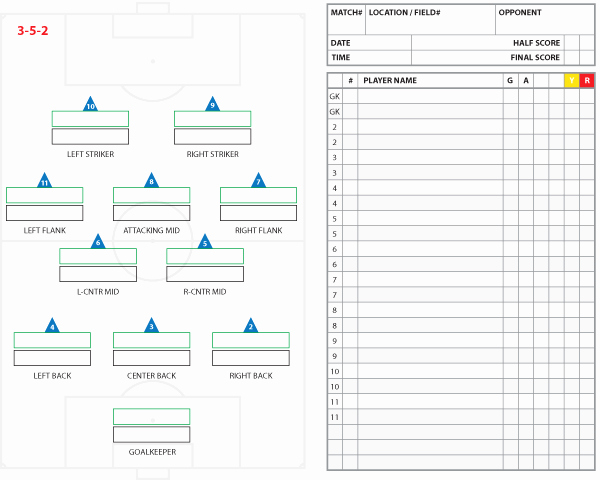 Football Team Sheet Template Download Luxury soccer formations and Systems as Lineup Sheet Templates